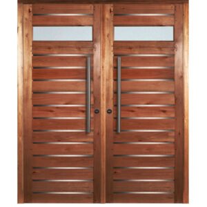 Puerta Doble Estilo Moderno Con Recorte Y Apliques