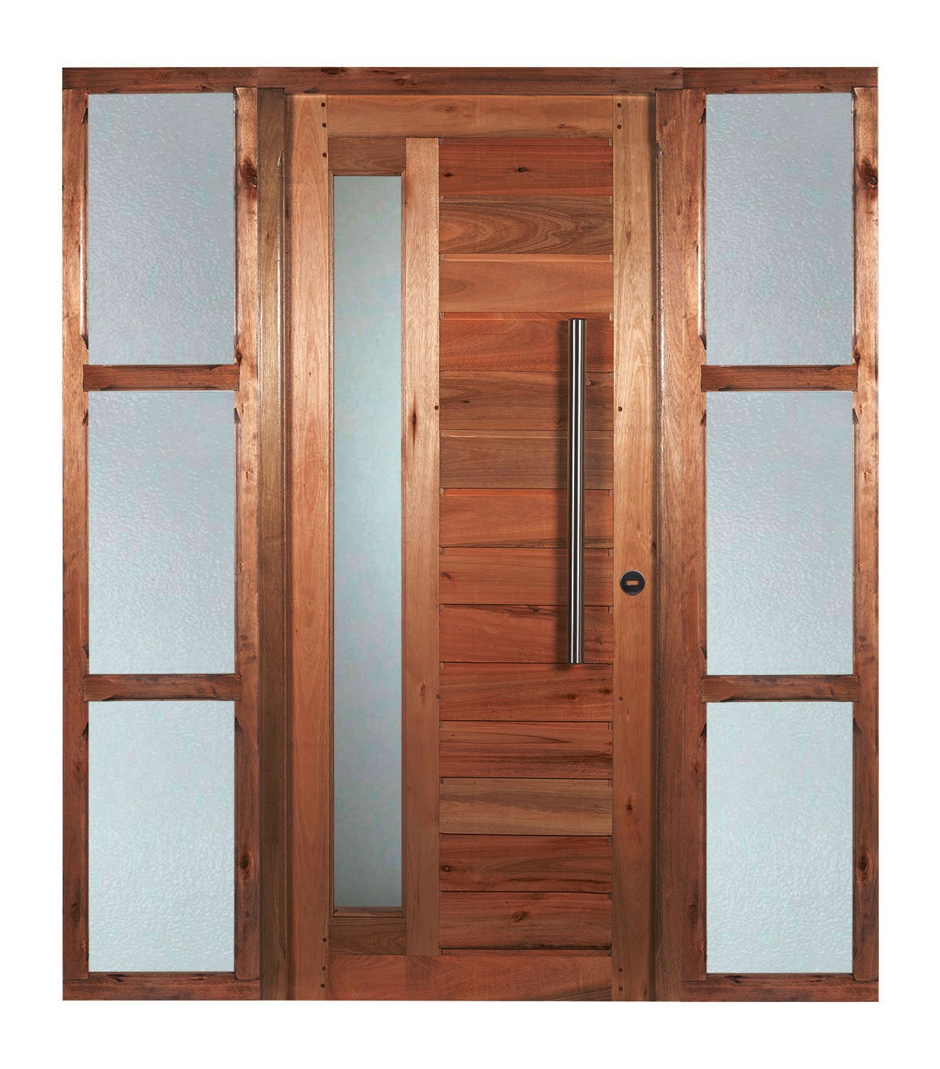 Puerta Vidrio Lateral Estilo Moderno Con Doble Lateral No Adosado