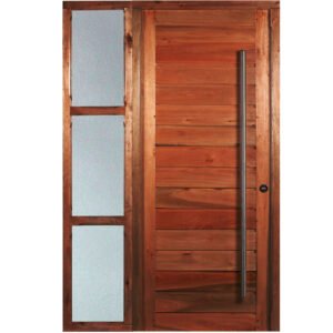 Puerta Estilo Moderno Ciega Con Lateral No Adosado Y Barral 1.50Mts